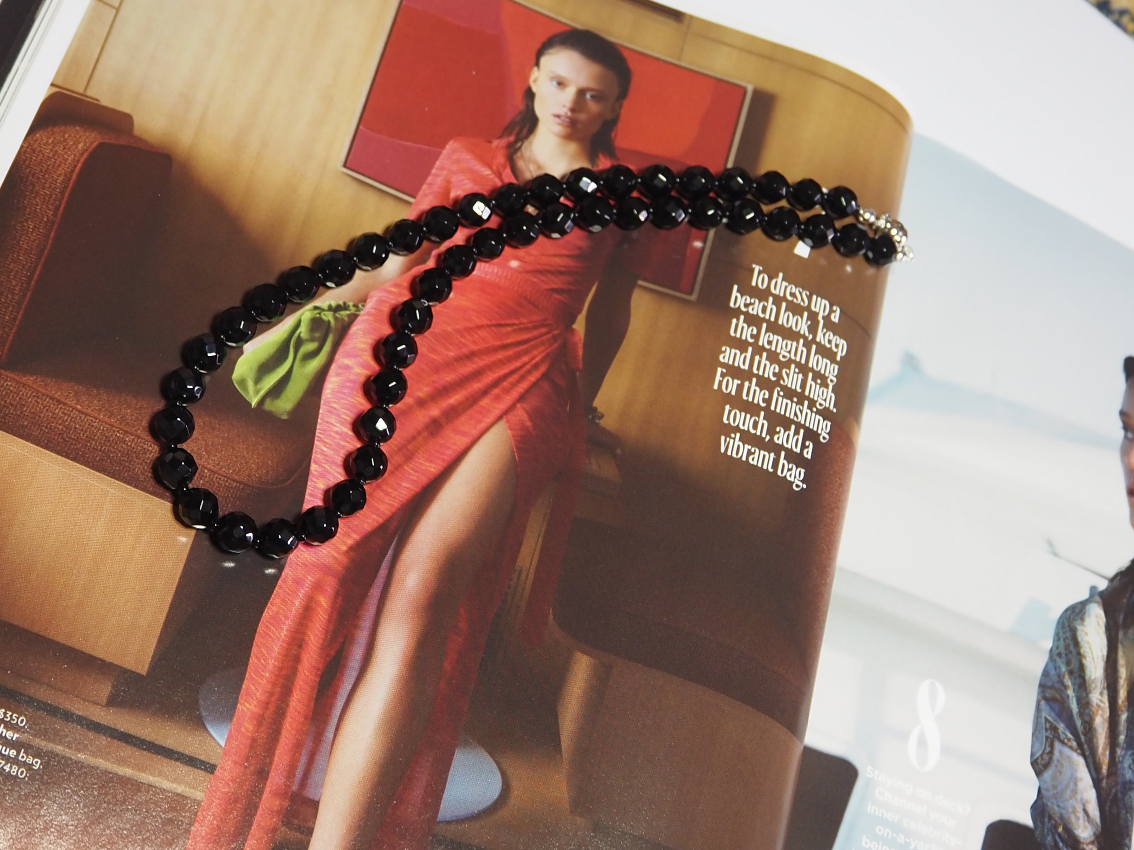 Each One Grace Necklace, black onyx beads with magnetic clasp, approx. 42cm length, handmade.